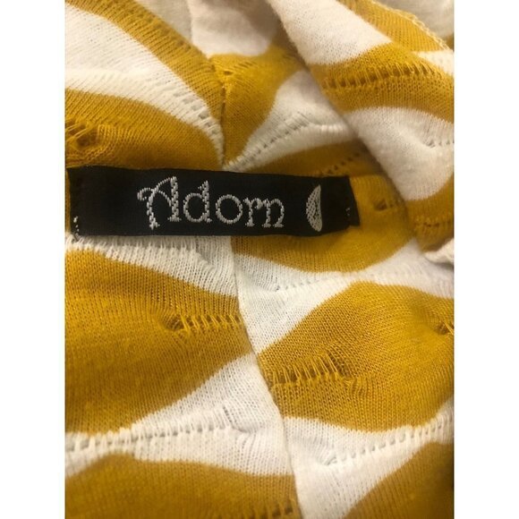 Adorn Women's Large Tunic Shirt  Asymmetrical Hem Cotton Spandex Blend Yellow - Picture 8 of 9